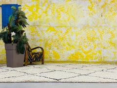 Diamonds Boujaad Rug - Handmade Moroccan Wool Carpet - Custom Berber Area Rug - Bohemian Living Room Decor