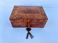 12"x8" Moroccan jewellery Box lockable thuya wooden burl Jewelry Box organizer with key Christmas gift idea
