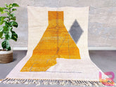 Funky Moroccan Rug - Handmade Beni Ourain Wool Carpet - Bohemian Boujaad Rug - Unique Living Room Decor