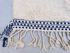 Modern Moroccan Beni Ourain Rug - White & Green Geometric Design - Handmade Wool Area Rug - Custom Sizes Available