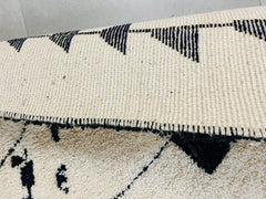 White Beni Ourain Rug - Handmade Moroccan Berber Carpet - Luxurious Wool Area Rug - Custom Bohemian Decor