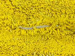 Authentic Moroccan Berber Rug - Handmade Boujaad Wool Carpet - Yellow Bohemian Design - Custom Size Rug
