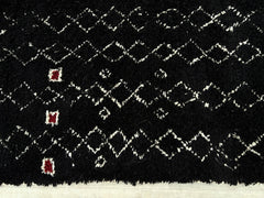 Blue Moroccan Rug - Handmade Beni Ourain Wool Carpet - Striped Berber Rug - Bohemian Living Room Decor