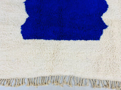 Amazing Blue & White Rug - Custom Fabulous Boujaad Rug - Beni Ourain Rug - Handmade Rug - Moroccan Berber Rug - Traditional Moroccan Carpet