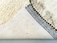 White & Yellow Berber Rug - Custom Moroccan Wool Carpet - Handmade Beni Ourain Area Rug - Boho Home Decor