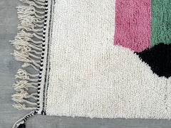 Luxury Moroccan Berber Rug - Handmade Beni Ourain Wool Carpet - Custom Minimalist Area Rug for Living Room Multicolored