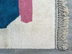 Luxury Moroccan Berber Rug - Handmade Beni Ourain Wool Carpet - Custom Minimalist Area Rug for Living Room Multicolored