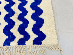 Genuine Boujaad Rugs, Custom Moroccan Blue Rug, Moroccan Berber Carpet, Blue Wool Rug, Beni Ourain Area Rug, Blue Area Rug 8x10, Gift Rugs