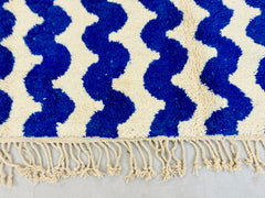 Genuine Boujaad Rugs, Custom Moroccan Blue Rug, Moroccan Berber Carpet, Blue Wool Rug, Beni Ourain Area Rug, Blue Area Rug 8x10, Gift Rugs