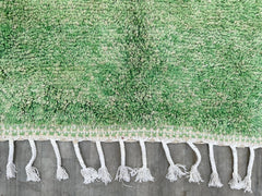 Custom Moroccan Rug - Green & White Wool Carpet - Handmade Berber Rug - Authentic Beni Ourain Design