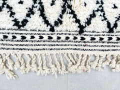 Black and White Moroccan Rug – Handwoven Geometric Tribal Design
