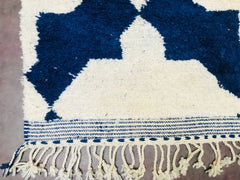 Authentic Boho Berber Blue Rug - Handmade Boujaad Carpet - Custom Bedroom Rug - Bohemian 7x10 Area Rug - Housewarming Gift