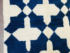 Authentic Boho Berber Blue Rug - Handmade Boujaad Carpet - Custom Bedroom Rug - Bohemian 7x10 Area Rug - Housewarming Gift