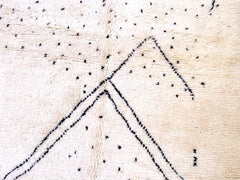 Black Polka Dots Handmade Moroccan Beni Ourain Rug with Black Dots