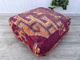 Set of 2 Moroccan Leather Poufs, Moroccan pouf, Berber pouf, ottoman pouf, Moroccan ottoman leather pouf