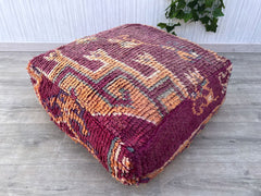 Set of 2 Moroccan Leather Poufs, Moroccan pouf, Berber pouf, ottoman pouf, Moroccan ottoman leather pouf