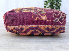Set of 2 Moroccan Leather Poufs, Moroccan pouf, Berber pouf, ottoman pouf, Moroccan ottoman leather pouf