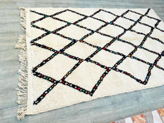 Diamonds Colorful Boujaad Rug - Handmade Moroccan Berber Carpet - Custom Multicolored Area Rug for Living Room