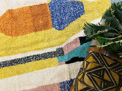 Colorful Moroccan Boujaad Rug - Handmade Wool Berber Carpet - Custom Bohemian Area Rug for Living Room