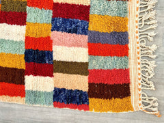 Elegant Moroccan Azilal Rug - Handmade Wool Berber Carpet, Custom Size, Multicolored Abstract Design for Living Room or Bedroom