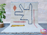 Custom Moroccan Beni Ourain Rug - Beige Wool Berber Carpet - Handmade Area Rug - Perfect for Modern Homes