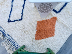 Custom Moroccan Beni Ourain Rug - Beige Wool Berber Carpet - Handmade Area Rug - Perfect for Modern Homes