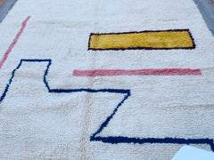 Custom Moroccan Beni Ourain Rug - Beige Wool Berber Carpet - Handmade Area Rug - Perfect for Modern Homes