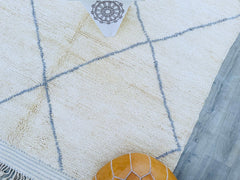 Diamonds Blue Custom Handmade Berber Rug – Tribal Moroccan Wool Carpet