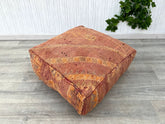 Handmade Beni Ourain Pouf - Moroccan Wool Floor Cushion, Washable Boho Decor, Neutral Tribal Patterns, Perfect for Living Room or Nursery