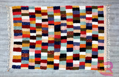 Handmade Moroccan Berber Rug - Multicolored Beni Ourain Wool Carpet, Custom Size, Luxurious Tufted Area Rug for Living Room or Bedroom
