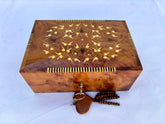 8"×5" Exquisite Handmade Thuya Wood Jewelry Box – Moroccan Artisan Design, Lockable Keepsake Organizer, Unique Gift Idea