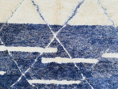 Berber White & Blue Custom Rug 8x10 Tufted, Home Decor Carpet Living Room, Moroccan Area Rug, Berber Carpet