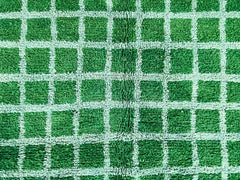 Green Checkered Moroccan Rug – Handwoven Berber Wool Carpet