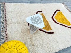 Authentic Moroccan Beni Ourain Rug - Cream Wool Handmade Carpet - Custom Large Area Rug for Living Room