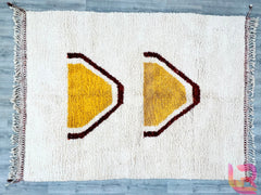 Authentic Moroccan Beni Ourain Rug - Cream Wool Handmade Carpet - Custom Large Area Rug for Living Room