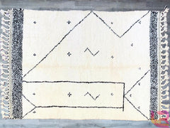 Exclusive Handmade Moroccan Rug – White Beni Ourain Wool Carpet – Custom Tufted Area Rug for Boho Home Decor