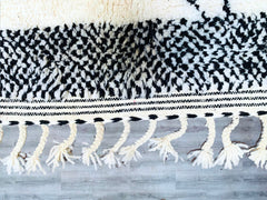 Exclusive Handmade Moroccan Rug – White Beni Ourain Wool Carpet – Custom Tufted Area Rug for Boho Home Decor