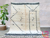 Exclusive Handmade Moroccan Rug – White Beni Ourain Wool Carpet – Custom Tufted Area Rug for Boho Home Decor