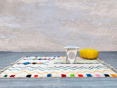 Colorful Boho-Chic Moroccan Kilim Rug – Geometric Tribal Patterns