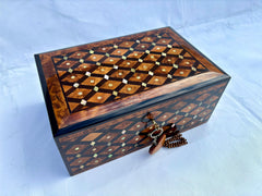 12"×8" Small Thuya Burl Wood Jewelry Box – Handmade Lockable Jewelry Organizer, Decorative Gift for Women