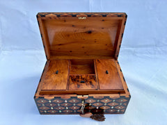 12"×8" Small Thuya Burl Wood Jewelry Box – Handmade Lockable Jewelry Organizer, Decorative Gift for Women