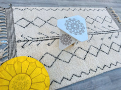 Diamonds Custom Authentic Handwoven Moroccan Beni Ourain Wool Rug – Boho Berber Style