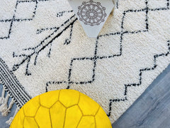 Diamonds Custom Authentic Handwoven Moroccan Beni Ourain Wool Rug – Boho Berber Style
