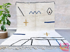 Morrocan Rug, Rug for living room, Area Rug 8x10, Striped Tufted rugs, Moroccan Rug Handmade, Wool Beni Ourain Rug, berber Rug, Gifts