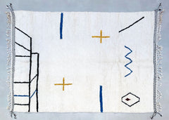 Morrocan Rug, Rug for living room, Area Rug 8x10, Striped Tufted rugs, Moroccan Rug Handmade, Wool Beni Ourain Rug, berber Rug, Gifts