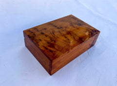 7"x5" Moroccan Thuya Wood Jewelry Box – Handmade Luxury Storage with Secret Compartment, Perfect for Gems and Keepsakes
