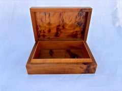 7"x5" Moroccan Thuya Wood Jewelry Box – Handmade Luxury Storage with Secret Compartment, Perfect for Gems and Keepsakes