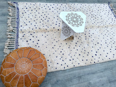 Blue Dotted Berber Rug – Handwoven Moroccan Wool