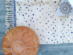 Blue Dotted Berber Rug – Handwoven Moroccan Wool