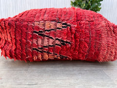 Vintage Moroccan Leather Pouf - Round Footstool with Tribal Stitching, Genuine Leather Ottoman, Unstuffed Boho Living Room Accent